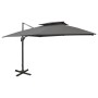 Sombrilla voladiza con doble techo gris antracita 300x300 cm de vidaXL, Sombrillas - Ref: Foro24-312372, Precio: 334,84 €, De...