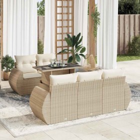 Juego de sofás jardín con cojines 6 pzas ratán sintético beige de , Conjuntos de jardín - Ref: Foro24-3326569, Precio: 553,36...