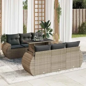 Set de sofás de jardín 7 pzas con cojines ratán sintético gris de , Conjuntos de jardín - Ref: Foro24-3326581, Precio: 539,73...