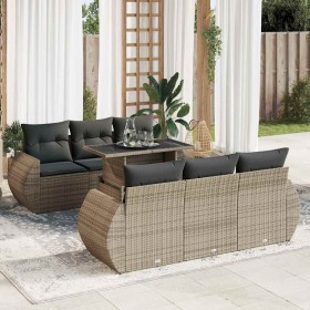 Set de sofás de jardín 7 pzas con cojines ratán sintético gris de , Conjuntos de jardín - Ref: Foro24-3326581, Precio: 538,96...