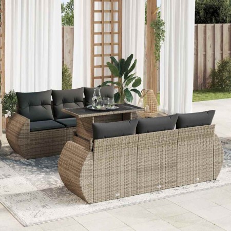 Set de sofás de jardín 7 pzas con cojines ratán sintético gris de , Conjuntos de jardín - Ref: Foro24-3326581, Precio: 538,96...