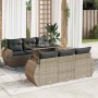 Set de sofás de jardín 7 pzas con cojines ratán sintético gris de , Conjuntos de jardín - Ref: Foro24-3326581, Precio: 538,96...