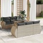 Set de sofás de jardín 7 pzas con cojines ratán PE gris claro de , Conjuntos de jardín - Ref: Foro24-3326583, Precio: 563,22 ...