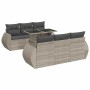 Set de sofás de jardín 7 pzas con cojines ratán PE gris claro de , Conjuntos de jardín - Ref: Foro24-3326583, Precio: 563,22 ...