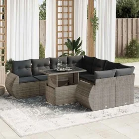 Set de sofás de jardín con cojines 9 pzas ratán sintético gris de , Conjuntos de jardín - Ref: Foro24-3326611, Precio: 621,49...