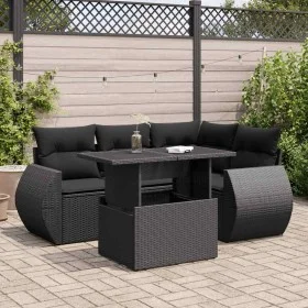 Set de muebles de jardín 5 pzas y cojines ratán sintético negro de , Conjuntos de jardín - Ref: Foro24-3326626, Precio: 396,9...