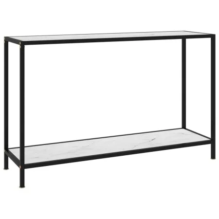White tempered glass console table 120x35x75 cm by vidaXL, Side tables - Ref: Foro24-322841, Price: 65,63 €, Discount: %