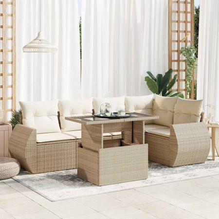 Juego de sofás jardín con cojines 6 pzas ratán sintético beige de , Conjuntos de jardín - Ref: Foro24-3326639, Precio: 526,97...
