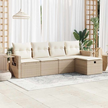 Juego de sofás jardín con cojines 5 pzas ratán sintético beige de , Conjuntos de jardín - Ref: Foro24-3325464, Precio: 394,97...
