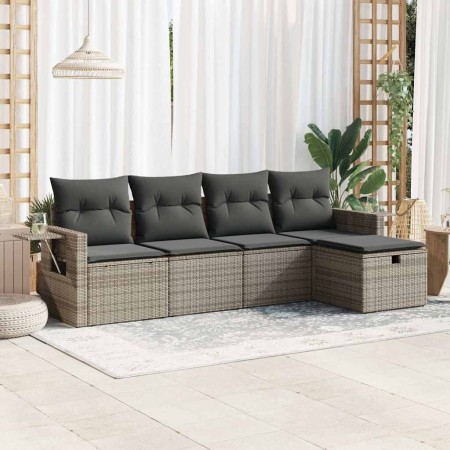 Juego de sofás jardín con cojines 5 pzas ratán sintético gris de , Conjuntos de jardín - Ref: Foro24-3325466, Precio: 320,89 ...