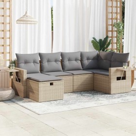 Juego de sofás jardín con cojines 6 pzas ratán sintético beige de , Conjuntos de jardín - Ref: Foro24-3325485, Precio: 439,02...