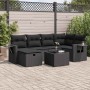 Set de sofás de jardín 7 pzas con cojines ratán sintético negro de , Conjuntos de jardín - Ref: Foro24-3325491, Precio: 490,6...