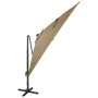 Sombrilla voladiza con poste y luces LED gris taupe 300 cm de vidaXL, Sombrillas - Ref: Foro24-312347, Precio: 198,22 €, Desc...