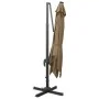 Sombrilla voladiza con poste y luces LED gris taupe 300 cm de vidaXL, Sombrillas - Ref: Foro24-312347, Precio: 198,22 €, Desc...