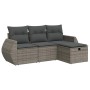 Set de sofás de jardín 4 pzas y cojines ratán sintético gris de , Conjuntos de jardín - Ref: Foro24-3325556, Precio: 274,29 €...