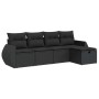 Set de muebles de jardín 5 pzas y cojines ratán sintético negro de , Conjuntos de jardín - Ref: Foro24-3325561, Precio: 342,4...