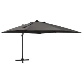 Sombrilla voladiza con poste y luces LED gris antracita 300 cm de vidaXL, Sombrillas - Ref: Foro24-312346, Precio: 258,56 €, ...