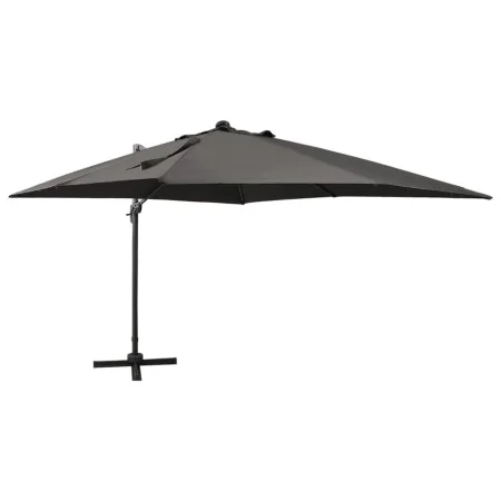 Sombrilla voladiza con poste y luces LED gris antracita 300 cm de vidaXL, Sombrillas - Ref: Foro24-312346, Precio: 258,56 €, ...