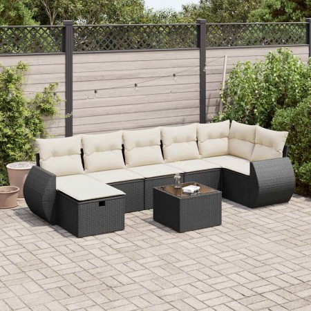 Set de sofás de jardín y cojines 8 piezas ratán sintético negro de , Conjuntos de jardín - Ref: Foro24-3325612, Precio: 481,7...