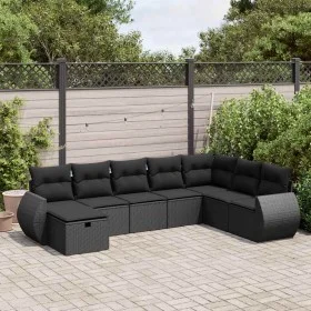 Set de sofás de jardín y cojines 8 piezas ratán sintético negro de , Conjuntos de jardín - Ref: Foro24-3325631, Precio: 498,6...