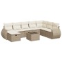 Set de sofás de jardín con cojines 9 pzas ratán sintético beige de , Conjuntos de jardín - Ref: Foro24-3325644, Precio: 628,9...