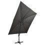 Sombrilla voladiza con poste y luces LED gris antracita 300 cm de vidaXL, Sombrillas - Ref: Foro24-312346, Precio: 267,05 €, ...