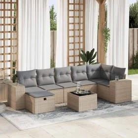 Set de sofás de jardín y cojines 8 piezas ratán sintético beige von , Gartensets - Ref: Foro24-3325715, Preis: 529,91 €, Raba...