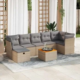 Set de sofás de jardín y cojines 8 piezas ratán sintético beige de , Conjuntos de jardín - Ref: Foro24-3325769, Precio: 480,7...