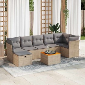 Set de sofás de jardín y cojines 8 piezas ratán sintético beige de , Conjuntos de jardín - Ref: Foro24-3325769, Precio: 487,8...