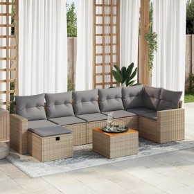 Set de sofás de jardín y cojines 8 piezas ratán sintético beige de , Conjuntos de jardín - Ref: Foro24-3325797, Precio: 510,0...