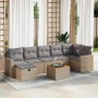 Set de sofás de jardín y cojines 8 piezas ratán sintético beige de , Conjuntos de jardín - Ref: Foro24-3325797, Precio: 510,0...
