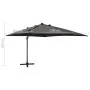 Sombrilla voladiza con poste y luces LED gris antracita 300 cm de vidaXL, Sombrillas - Ref: Foro24-312346, Precio: 258,56 €, ...