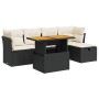 Set sofás jardín y cojines 6 pzas ratán sintético acacia negro de , Conjuntos de jardín - Ref: Foro24-3327966, Precio: 384,94...