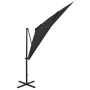 Sombrilla voladiza con poste y luces LED negra 250 cm de vidaXL, Sombrillas - Ref: Foro24-312324, Precio: 183,39 €, Descuento: %