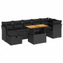 Set sofás jardín y cojines 8 pzas ratán sintético acacia negro de , Conjuntos de jardín - Ref: Foro24-3327979, Precio: 546,04...