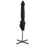 Sombrilla voladiza con poste y luces LED negra 250 cm de vidaXL, Sombrillas - Ref: Foro24-312324, Precio: 183,39 €, Descuento: %