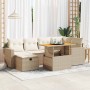 Set sofás jardín y cojines 8 pzas ratán sintético acacia beige de , Conjuntos de jardín - Ref: Foro24-3328003, Precio: 561,34...