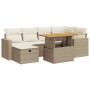 Set sofás jardín y cojines 8 pzas ratán sintético acacia beige de , Conjuntos de jardín - Ref: Foro24-3328003, Precio: 561,34...
