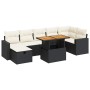 Set sofás jardín y cojines 5 pzas ratán sintético acacia negro de , Conjuntos de jardín - Ref: Foro24-3328008, Precio: 513,17...