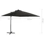 Sombrilla voladiza con poste y luces LED negra 250 cm de vidaXL, Sombrillas - Ref: Foro24-312324, Precio: 183,39 €, Descuento: %