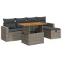 Set sofás jardín y cojines 6 pzas ratán sintético acacia gris de , Conjuntos de jardín - Ref: Foro24-3327998, Precio: 403,03 ...