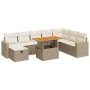 Set sofás jardín y cojines 9 pzas ratán sintético acacia beige de , Conjuntos de jardín - Ref: Foro24-3328017, Precio: 694,19...