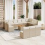 Set sofás de jardín 14 pzas con cojines ratán sintético beige en Conjuntos de jardín | Comprar online en Foru.es
