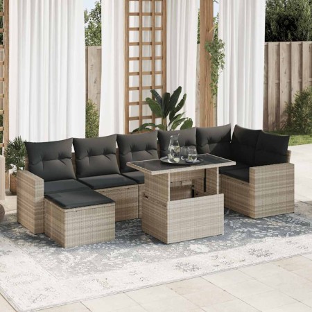 Set de sofás de jardín 8 pzas y cojines ratán sintético gris de , Conjuntos de jardín - Ref: Foro24-3326363, Precio: 612,34 €...