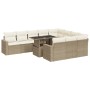 Set de sofás de jardín 11pzas con cojines ratán sintético beige de , Conjuntos de jardín - Ref: Foro24-3326389, Precio: 818,6...