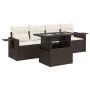 Set comedor de jardín 5 piezas y cojines ratán sintético marrón de , Conjuntos de jardín - Ref: Foro24-3326404, Precio: 382,6...