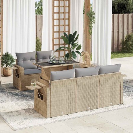 Juego de sofás jardín con cojines 6 pzas ratán sintético beige de , Conjuntos de jardín - Ref: Foro24-3326410, Precio: 526,06...
