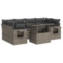 Set de sofás de jardín 7 pzas con cojines ratán sintético gris de , Conjuntos de jardín - Ref: Foro24-3326431, Precio: 512,48...