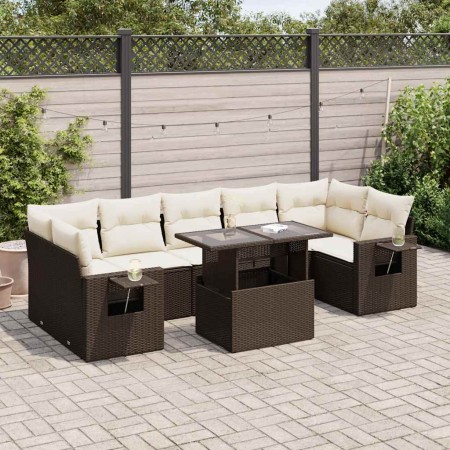 Set sofás de jardín 8 piezas y cojines ratán sintético marrón de , Conjuntos de jardín - Ref: Foro24-3326444, Precio: 590,86 ...