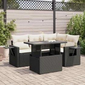 Set de muebles de jardín 5 pzas y cojines ratán sintético negro de , Conjuntos de jardín - Ref: Foro24-3326467, Precio: 378,2...